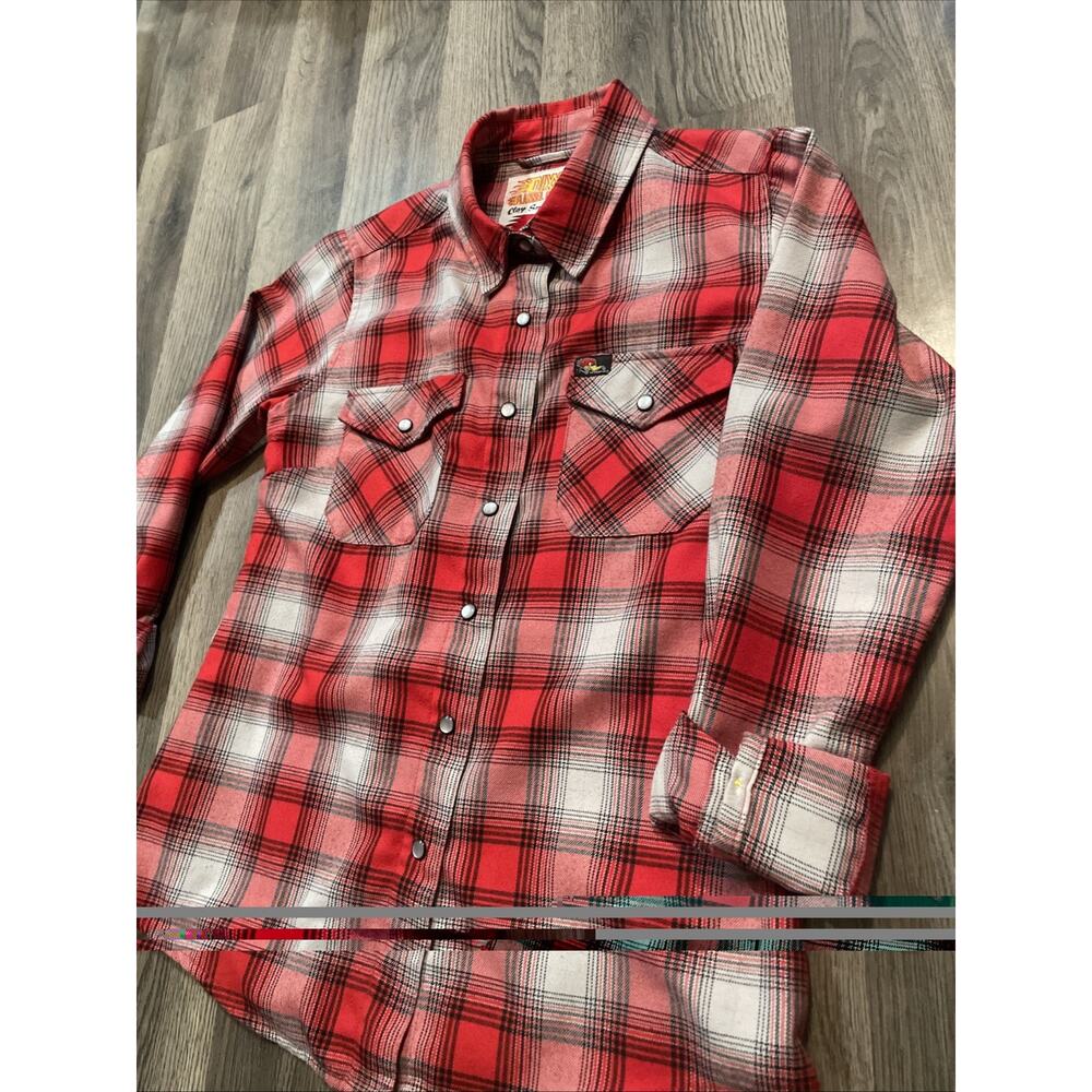 Dixxon x Mr. Horsepower Clay Smith Cams Flannel Women’s M Red Western Pearl Snap